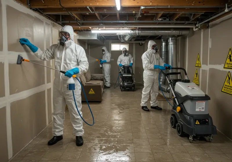 Basement Moisture Removal and Structural Drying process in Lewisville, NC